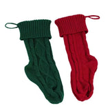 Yeknu  Large Size Christmas Stockings 18 Inches Length Hanging Loop Design Hanging Stockings Cable Knitted Texture