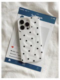 Yeknu Love Polka Dot Folds Texture Phone Cases For IPhone 15 16 Pro Max Case 13 14 Pro Soft Silicone Shockproof Fashionable Cover Case