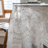 Yeknu  Table Cloth Cake Photography Background Embroidery Prop Cloth White Tablecloth