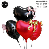 Yeknu  Heart-shaped Foil Balloon with Bow for Women Birthday Party Weddings Baby Shows Valentine's Day Anniversary Photograph  Decor