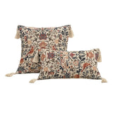 Yeknu  Cotton Linen Flower Cushion Pillowcase Retro European Style Living Room Sofa Backrest High Precision Jacquard Cushion Cover