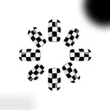 Yeknu  24pcs Press on Nails Black And White Fake Nail Short Square Full Coverage Nail Tips for Women&Girl Removable Wearable False Nail