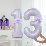 Yeknu  40-Inch Number Balloons for Birthday Photoaphy Props Boys Girls One Year Old Creme Purple Decorative Scene Arrangement