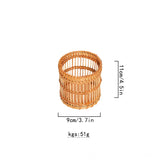 Yeknu  Retro bamboo woven ins makeup brush storage tube, woven pen holder, high beauty dressing table desktop multifunctional storage