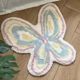Yeknu  Tufting Butterfly Bathroom Mat Living Room Carpet Bathmat Bedside Rug Soft Bedroom Floor Pad Aesthetic Home Decor 60x60cm