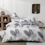 Yeknu Ins Korean Bedding Set Simple Plant Duvet Cover Pillowcases Flat Sheet Single Twin Double Queen Size Home Decor Bed Linen Set