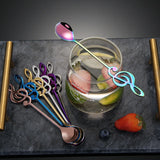 Yeknu  10pcs 304 Stainless Steel Musical Notes Coffee Spoon Stirring Cup Spoon Music Stick Ice Cream Gift Spoon