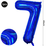 Yeknu  40Inch Navy Blue Number Balloons 0-9 Helium Balloon Laser Dark Blue Figure Golob Birthday Wedding Graduation Decoration Supplies