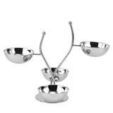 Yeknu  Stainless Steel Snack Tray Bar Ktv Fruit Dish Metal Fruit Plate Dim Sum Dish Dried Fruit Candy Rack Partition Dessert Snack Rack