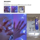 Yeknu 24pcs/box Fake Nails Press on Reusable with Designs Set French Artificial Aurora Diamond False Tipsy Stick-on Nails Tips Art