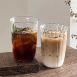 Yeknu  Cold Coffee Cups  Aesthetic Glass Cup Water Bottle Glasses for Drink Decorative Drinkware Cold Coffee Mug Cocktail Glass