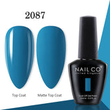 Yeknu  15ml Gel Nail Polish LED Semi-permanent Summer Varnish UV Vernis Blue Color Enamels For Nails Gellak Top Coat Base Polish