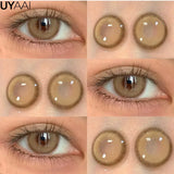 Yeknu  1 Pair Myopia Eye Color Lens with Diopters Black Lenses Natural Gray Color Contact Lenses Big Eye Fashion Eye Lenses