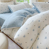 Yeknu  Class A super soft jacquard cloud yarn cotton four-piece set, bed sheet, bed hat, quilt cover, student dormitory bed