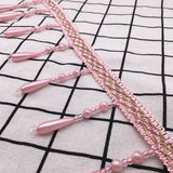 Yeknu  12M Curtain Beads Lace Tassel DIY Curtain Mantle Head Decor Accessories Imitation Pearl Beaded Fringe Lace Trim Upholstery
