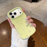 Yeknu  Fashion Wave Point Matte Candy Color Slim Case for iPhone 16 17 Pro Max Polka Dot Soft Silicone Shockproof Ultra Thin Cover