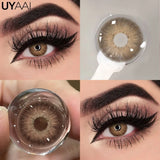 Yeknu  Color Contact Lenses For Eye Cosmetic Black Lens Makeup Beauty Green Eyes Contact Natural Brown Contact Eyes Makeup