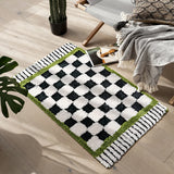 Yeknu  Checkerboard Plaid Rug Door Mat Soft Thick Fluffy Tuftted Door Floor Carpet Bathroom Absorbent Rug Toilet Kitchen Entrance