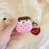 Yeknu  Simple pink brown love pendant Airpods4/3 earphone protective case cover pro2 second, third and fourth generation