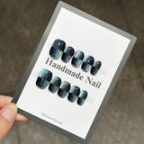 Yeknu  10pcs Maillard Press on Nails Maple Leaf False Nails Crystal Cat Eye Sparkling Nail Brown Handmade Wearable Coffin Fake Nails