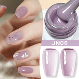 Yeknu  10ml Jelly Nude Gel Nail Polish Crystal Translucent Coffee Soak Off Semi-Permanent Varnish Base Top Coat Manicure