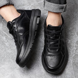 Yeknu  Men's Business Shoes Soft Moccasin Shoes Comfortable Casual Shoes for Men Autumn Solid Black White Men Sneakers