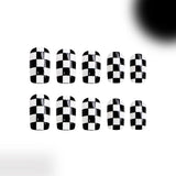 Yeknu  24pcs Press on Nails Black And White Fake Nail Short Square Full Coverage Nail Tips for Women&Girl Removable Wearable False Nail