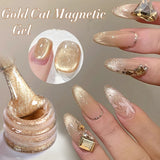 Yeknu  10ml Super Shining Reflective Cat Magnetic Gel Ultra Shine Glitter Red Silver Soak Off UV LED Gel Nail Art Varnish
