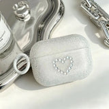 Yeknu  Cute heart-shaped diamond earphone protective case, simple, convenient and easy to carry