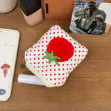 Yeknu  Tomato Mini Storage Bag Is A Portable Waterproof Coin Purse, Lipstick,Headphones,and Miscellaneous Bag.Travel Accessories
