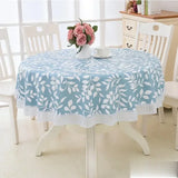Yeknu Flower  Round Table Cloth Waterproof Pastoral PVC Plastic Kitchen Tablecloth Oilproof Decorative Elegant Fabric Table Cover