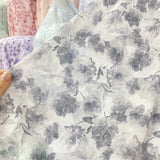 Yeknu  100x150cm Jacquard Chiffon Fabric Summer for Dresses Skirts Shirt T-shirt Sewing Needlework Cloth Thin Soft Breathable Flower