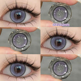 Yeknu  1 Pair Myopia Color Contact Lenses for Eyes with Prescription Makeup Eye Color Lenses Beauty Pupils Fashion Blue Lenses