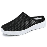 Yeknu  Slippers Summer Men Mesh Breathable Home Indoor Slippers Men women Thick Bottom Slides Fashion Couple Walking Shoes
