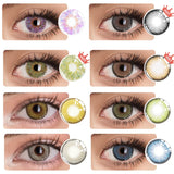 Yeknu  1 Pair Brown Natural Eye Color Lens Blue Color Contact Lenses for Eyes Aesthetic Lenses Purple Eye Contacts
