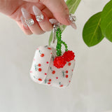Yeknu  Korean Ins frosted cute cherry suitable for Apple AirPods Pro 2 Generation 3 Generation Headphone Case Protective Case 1 Generat