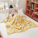 Yeknu Korean-style Simple Love Large Checkerboard Half Velvet Knitted Blanket Multi-functional Sofa Cover Blanket Soft Matching Blanke