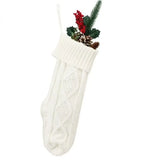 Yeknu  Large Size Christmas Stockings 18 Inches Length Hanging Loop Design Hanging Stockings Cable Knitted Texture