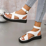 Yeknu  Platform Gladiator Sandals Women Plus Size Summer Ankle Buckle Gothic Shoes Woman Roman Style Thick Bottom Sandalias