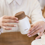 Yeknu  220ml Mini Wood Lid Stainless Steel 304 Thermal Flask Fashion Portable Pocket Coffee Tea Thermal Water Bottle Tumbler