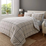 Yeknu  Red Plaid Double-sided Printed Bedding Set, 100% Polyester Quilt Cover Set, Breathable, Soft and Machine Washable