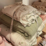 Yeknu  Pure Cotton Printed Double-Layer Yarn Quilt Cover Luxury Nude Sleeping Duvet Cover for Kids Adults Single Double Size Bedding