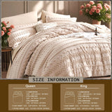 Yeknu  7-piece tufted design comforter set, soft and comfortable, bedding set, room decoration, suitable for all seasons, ideal gift, q