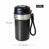 Yeknu  550ml Fashion Stainless Steel 316 Coffee Mug With Straw High Quality Leak-Proof Car Thermal Flask Large Capacity Travel Tumbler