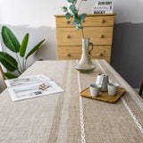 Yeknu  Irregular Solid Decorative Linen Tablecloth With Tassel Dustproof Thicken Rectangular Wedding Dining Table Cover Tea Table Cloth