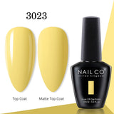 Yeknu  15ml Gel Nail Polish LED Semi-permanent Summer Varnish UV Vernis Blue Color Enamels For Nails Gellak Top Coat Base Polish