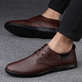 Yeknu  Summer New Business Soft Soled Shoes for Men Pointed Punching Breathable Casual Shoes Comfortable Wedding Shoes
