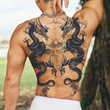 Yeknu  4 Sheets Judgment Angel Combo Full Back Tattoo Sticker,realistic, Long-lasting Waterproof for 1-2 weeks, Fake Tattoo