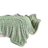 Yeknu  Thickened Bubble Fleece Blanket Double Layer Arctic Fleece Throw Blanket Conditioning Sofa Rabbit Fur Nap Flannel Blanket