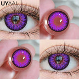 Yeknu  1 Pair Halloween Purple Colored Eye Contacts Anime y2k Color Lenses